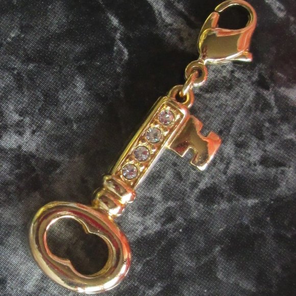 💖 PARISIAN LIGHTS BY VONELLE VINTAGE KEY CHARM WITH CRYSTALS – NWOT 💖 - Picture 15 of 16